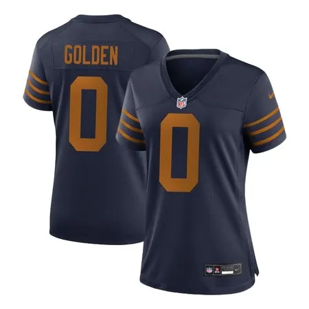 Women's Green Bay Packers #0 Matthew Golden  Navy Game Player Jersey