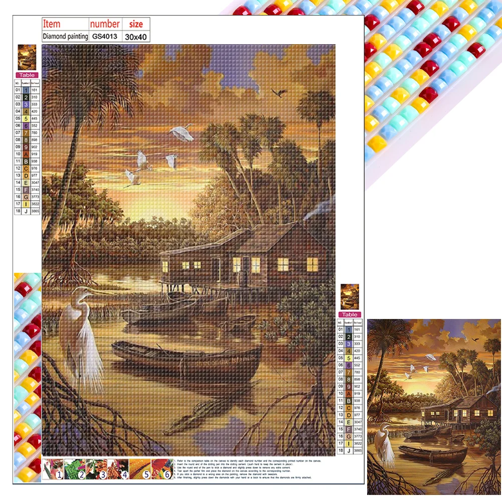 Full Square Diamond Painting - Forest House(Canvas|30*40cm)
