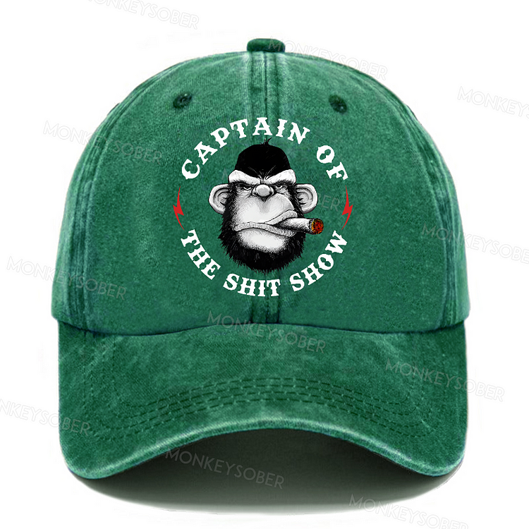 Captain Of The Shit Show Washed Baseball Caps