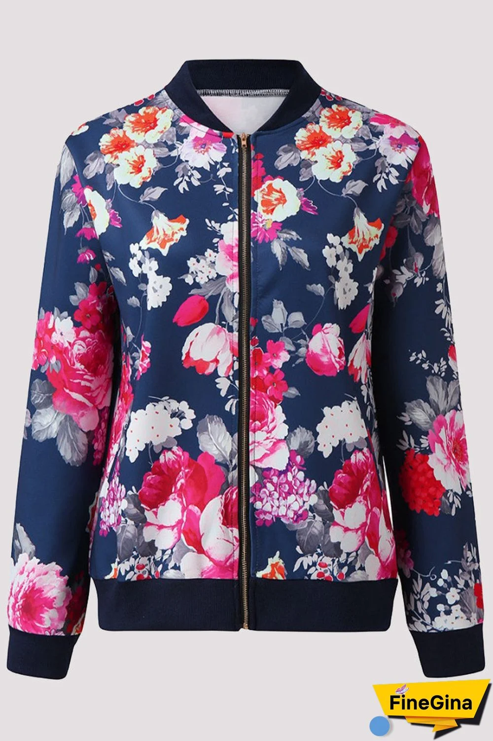 Casual Floral Patchwork O Neck Outerwear(8 Colors)