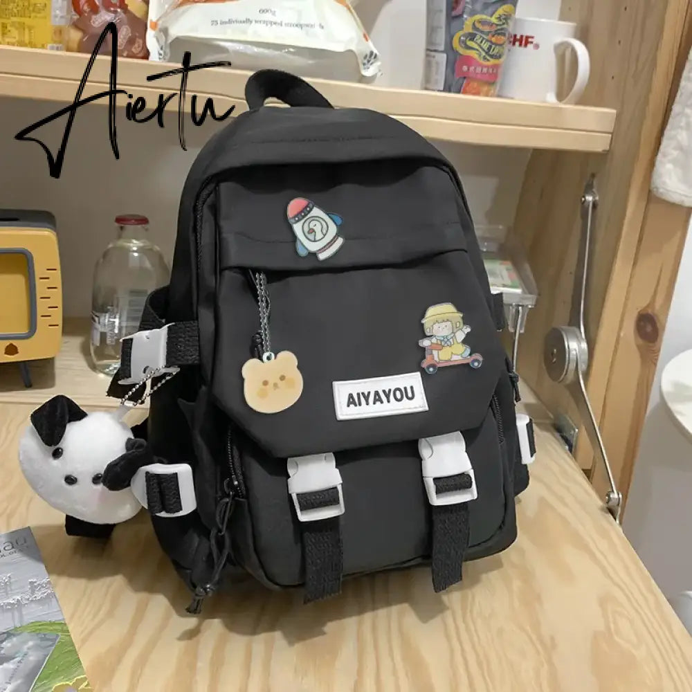 Small Women's Backpack Girls School Backpack Waterproof Nylon Fashion Japanese Casual Young Girl's Bag Female Mini Mochila Aiertu
