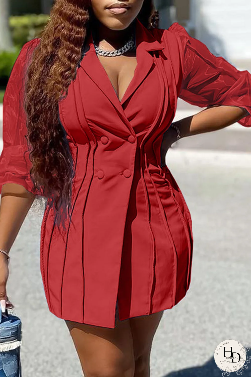 White Casual Solid Patchwork Turndown Collar Pencil Skirt Dresses