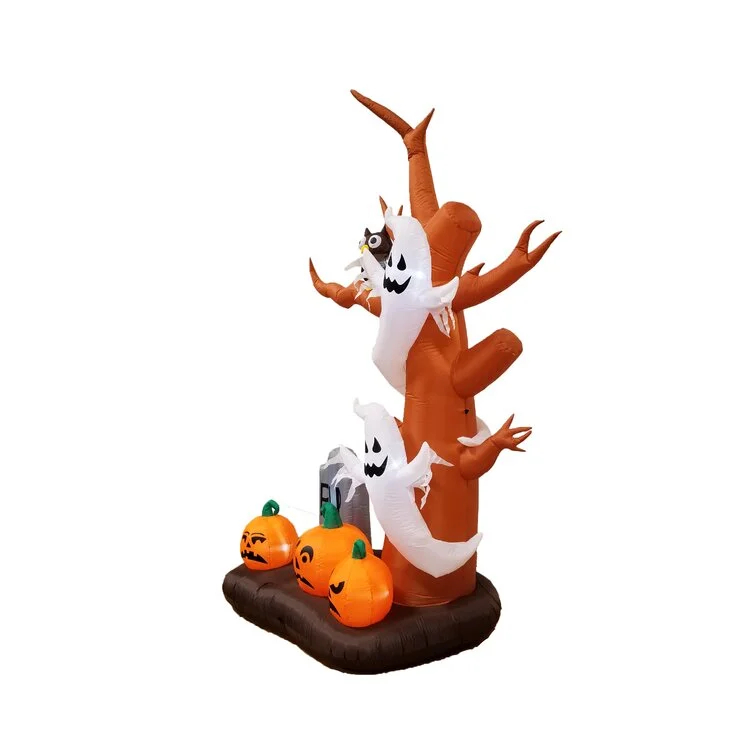 Halloween Inflatable Tree, Ghost, Pumpkin and Tombstone