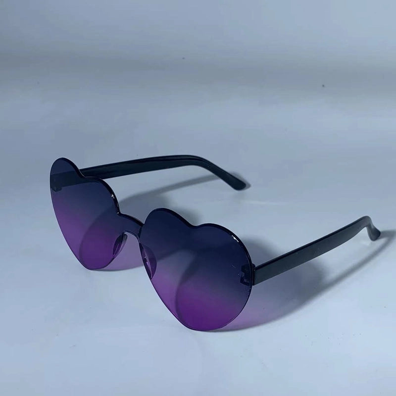 Transparent Jelly Color Love Sunglasses Men’s And Women’s Peach Heart Sunglasses Heart-shaped Conjoined Love Sunglasses