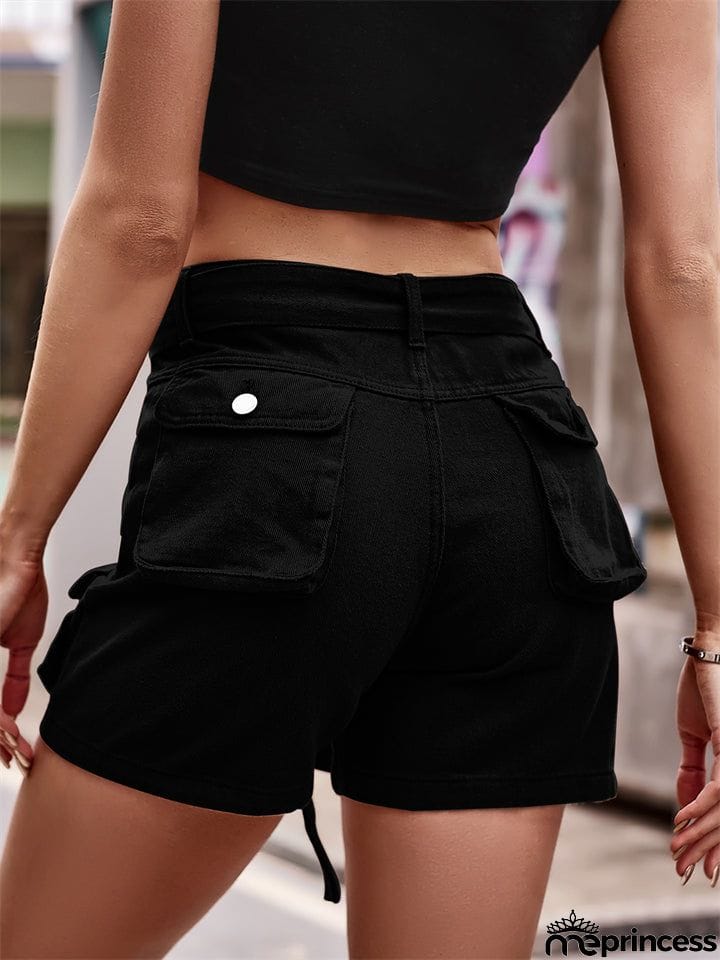 Women's Casual Summer Plain Cargo Shorts