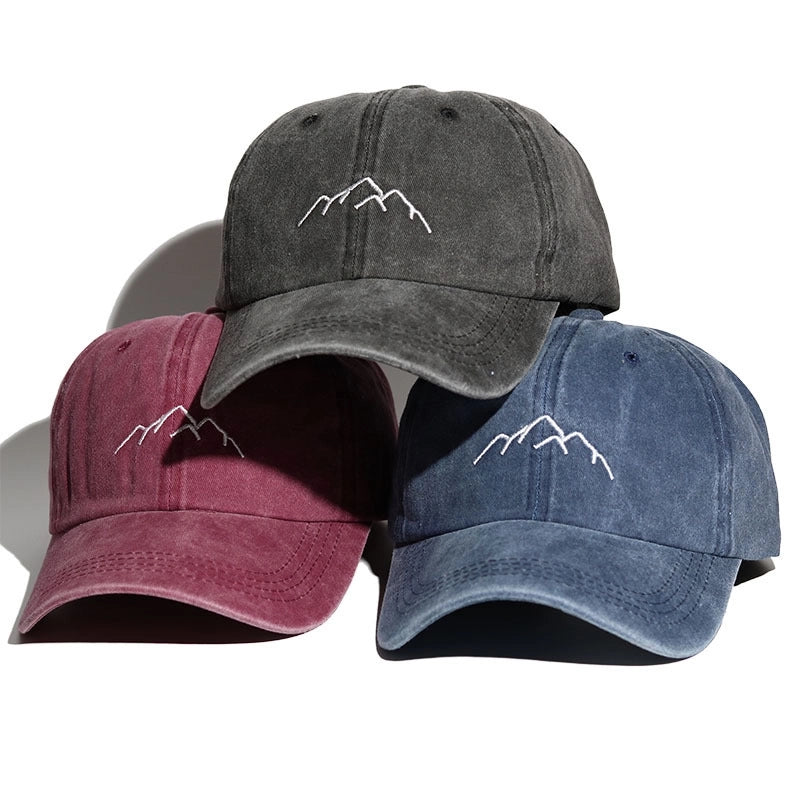 Baseball Cap Soft Top Men’s Women’s Embroidered Washed Old Outdoor Mountaineering Hat Spring And Summer Sports Hat