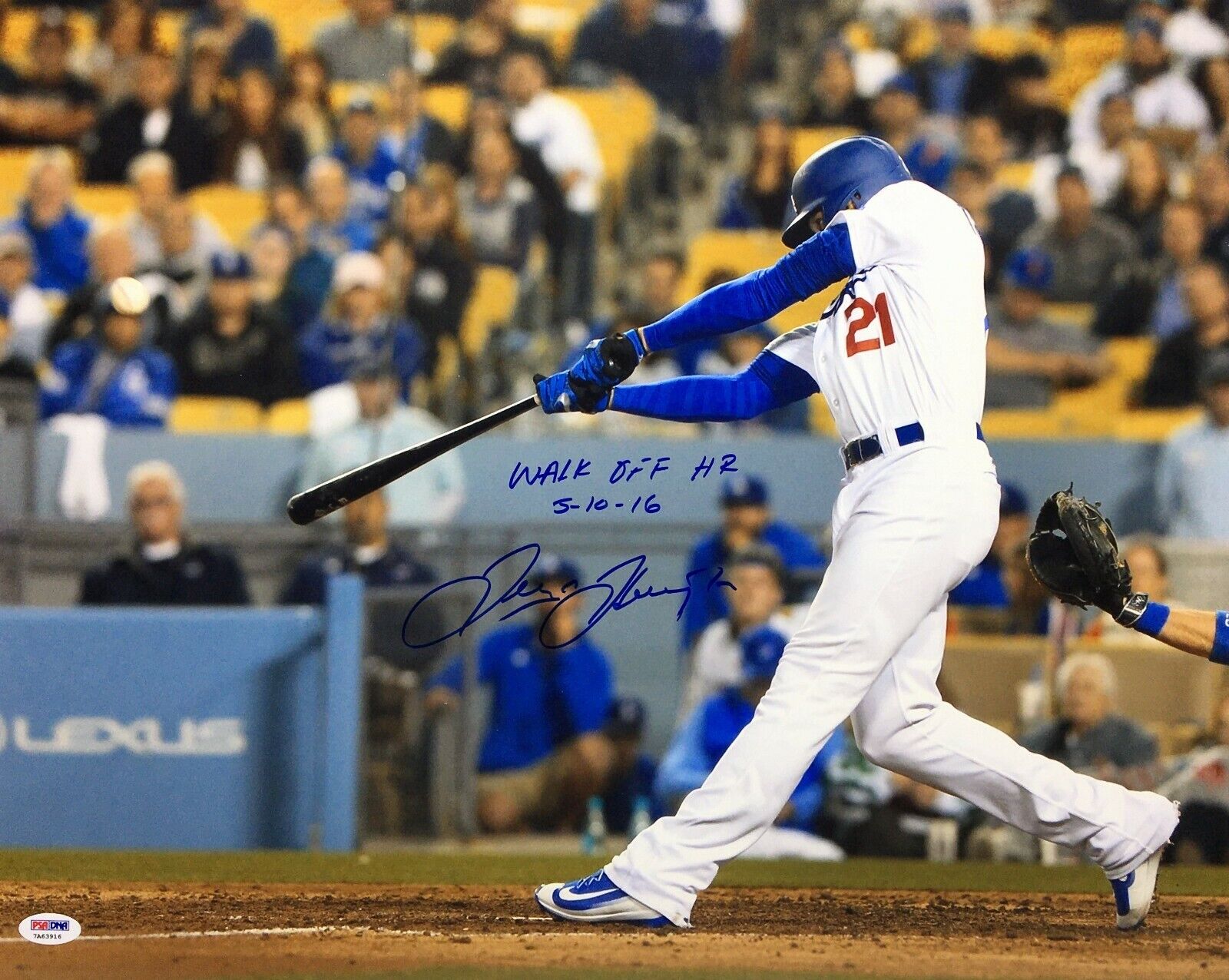 Trayce Thompson Signed 16x20 Photo Poster painting Walk Off HR 5-10-16