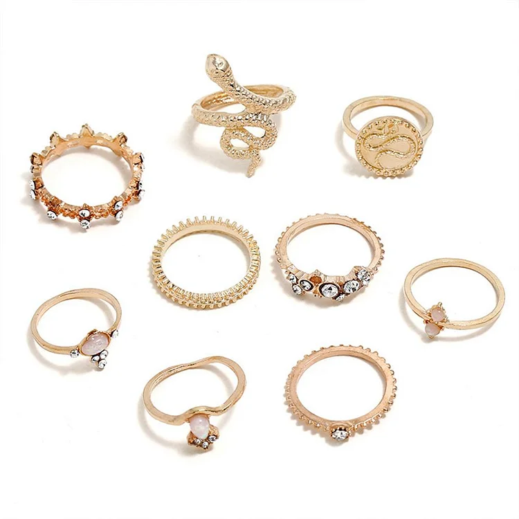Anillo vintage de 9 piezas para ella