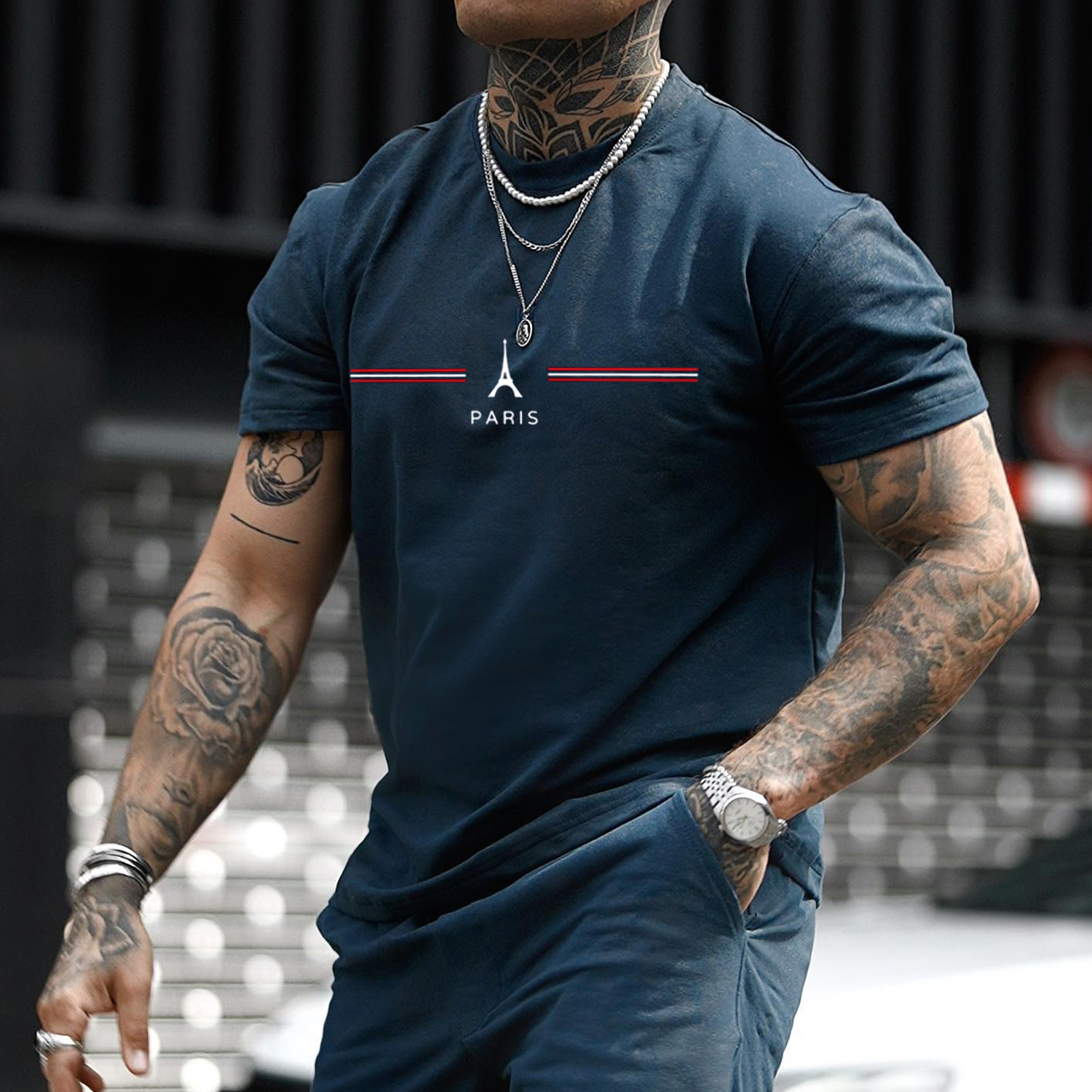 Men's Urban Printed Tight T-shirt