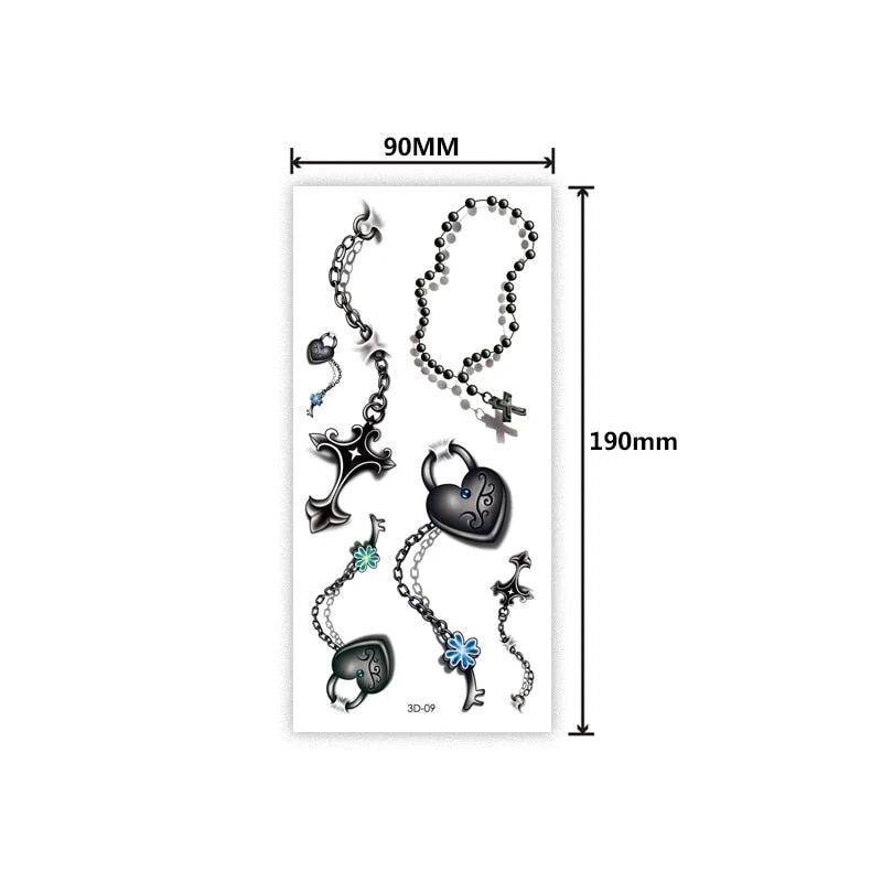 Waterproof 3D tattoo sticker Three-dimensional color printing tattoo sticker Butterfly flower animal color tattoo sticker