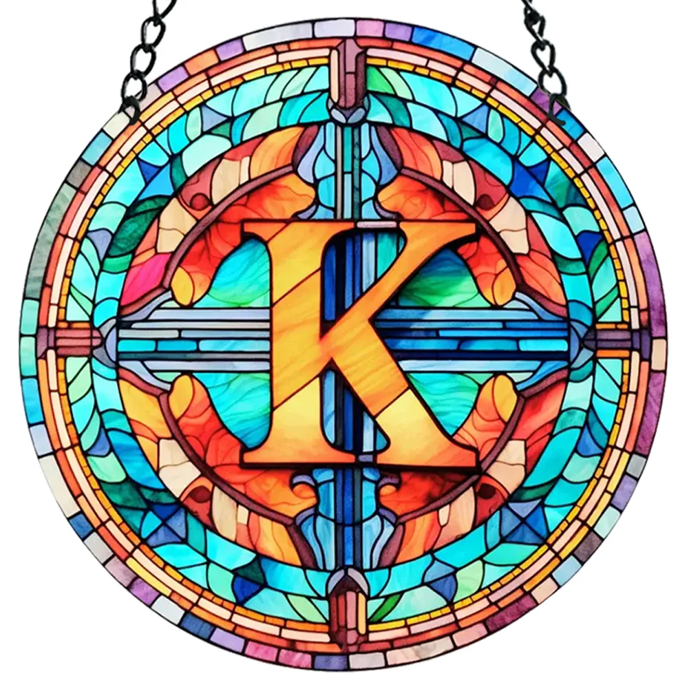 Acrylic Suncatcher Home Decoration Panel A-Z Letter Door Sign Hanging Decoration