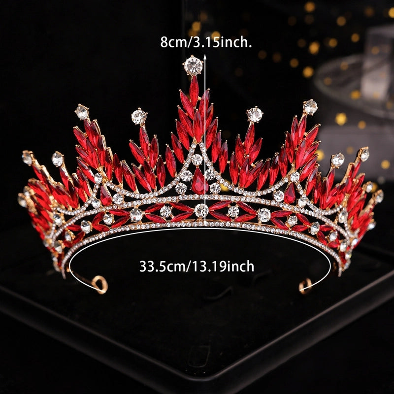 Elegant Luxurious Women’s Multicolor Alloy Inlay Rhinestones Crown