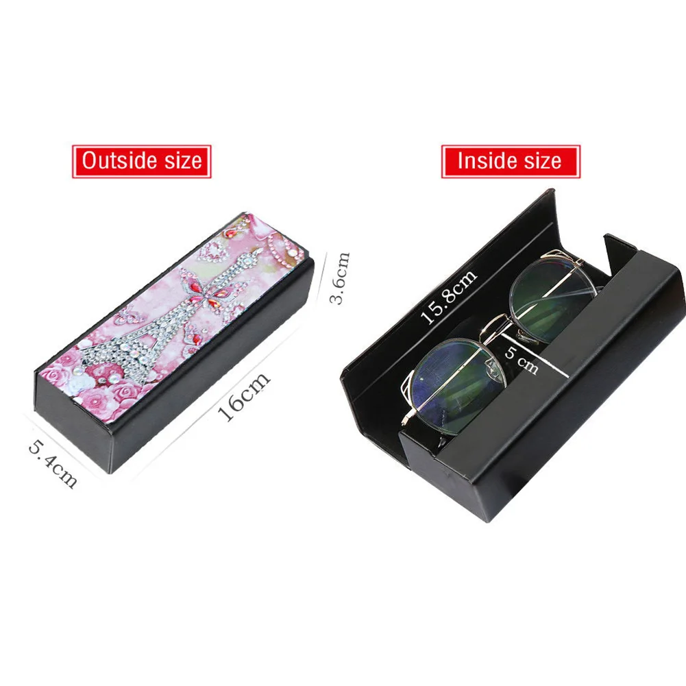 DIY Leather Diamond Painting Glasses Storage Case Mosaic Kit (Q33 Tower)