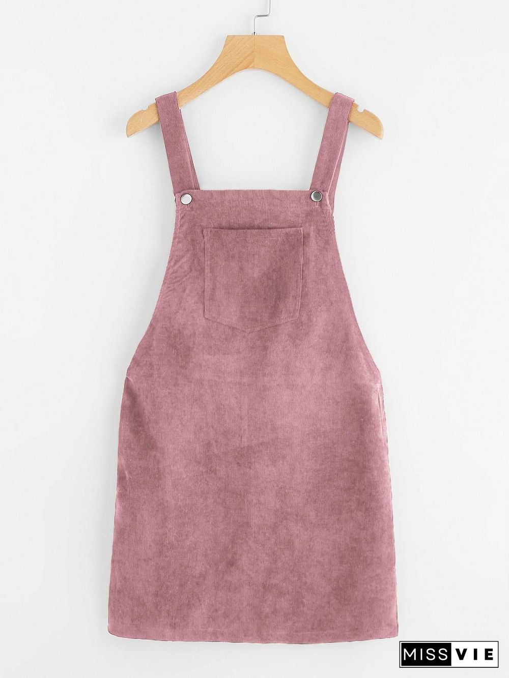 Casual Corduroy Overall Mini Dress Cord Jumper