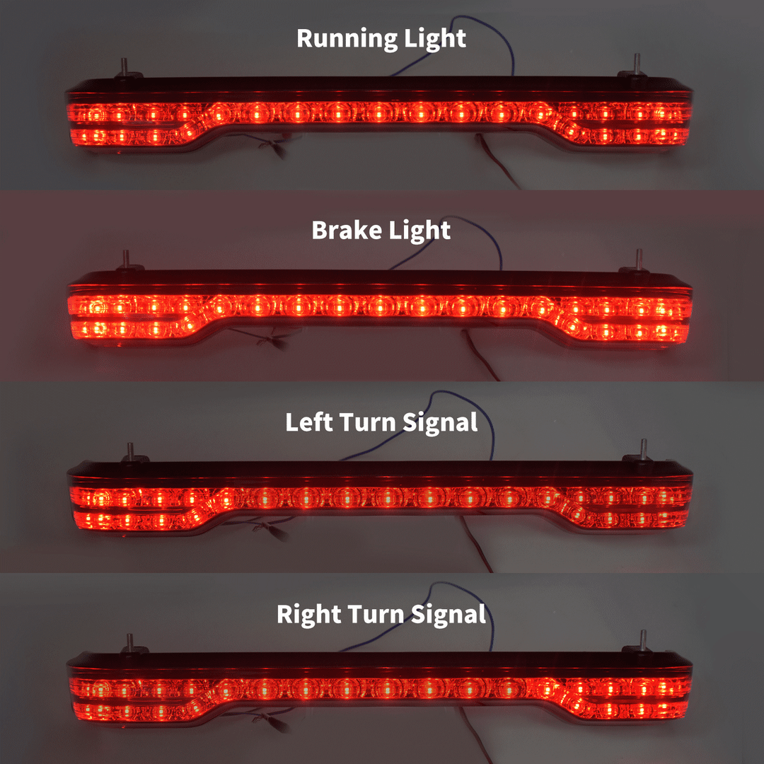 Rear TourPak King Tour Pack LED Brake Light Turn Signals Tail Lamp For Harley Touring Road