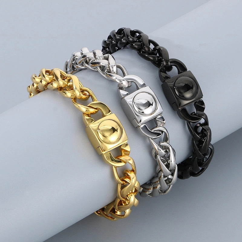 Fashion Stainless Steel 10mm Basket Chain Woven Chain Casting Buckle Necklace