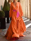 Solid Color Loose Long Sleeves Maxi Dress