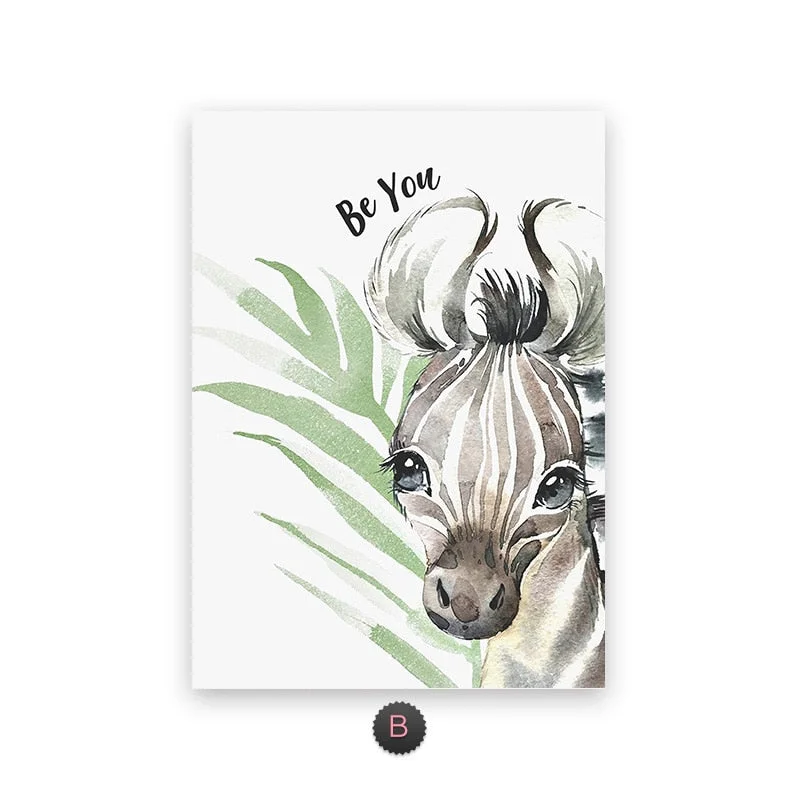 Animal Big Plaid Living Decoration Baby Room Decorative Canvas Paintings Wall Decor Kids Room Sheets For Paintings