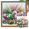 >SALE<Full Embroidery Eco-Cotton Thread 11CT Print Wolves Cross Stitch Kit 50x50cm