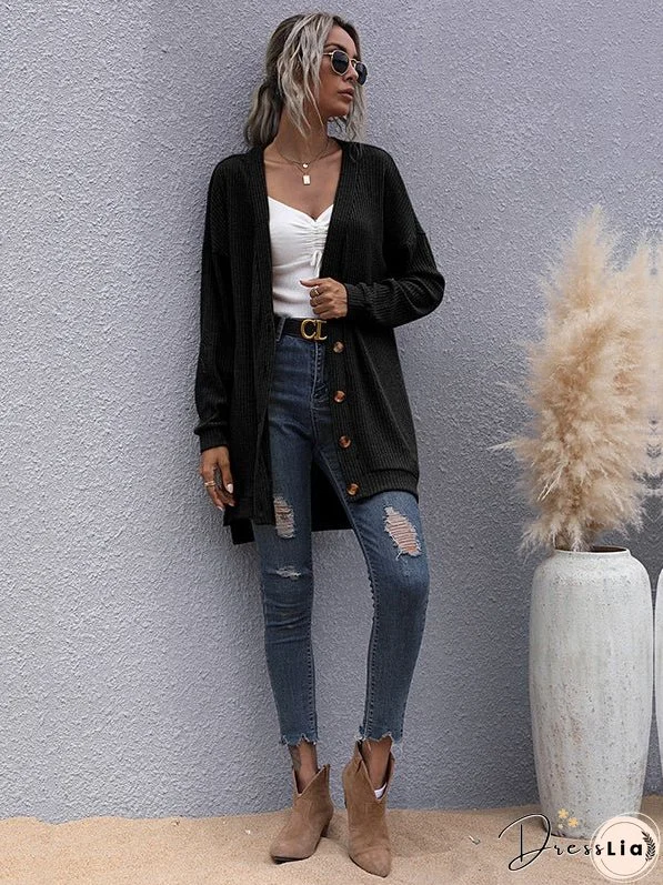 Knitted V-neck Cardigan Sweater
