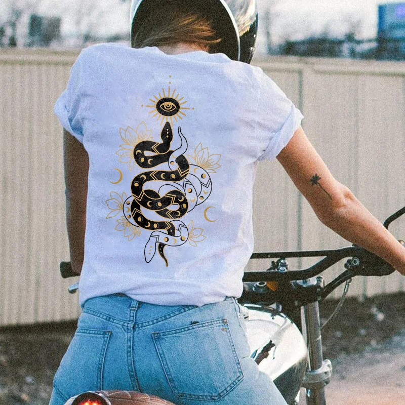 Snake flower eyes print t-shirt designer - Krazyskull