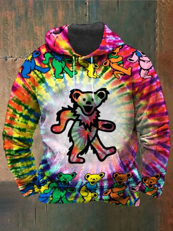 Unisex Bear Print Heavyweight Hoodies