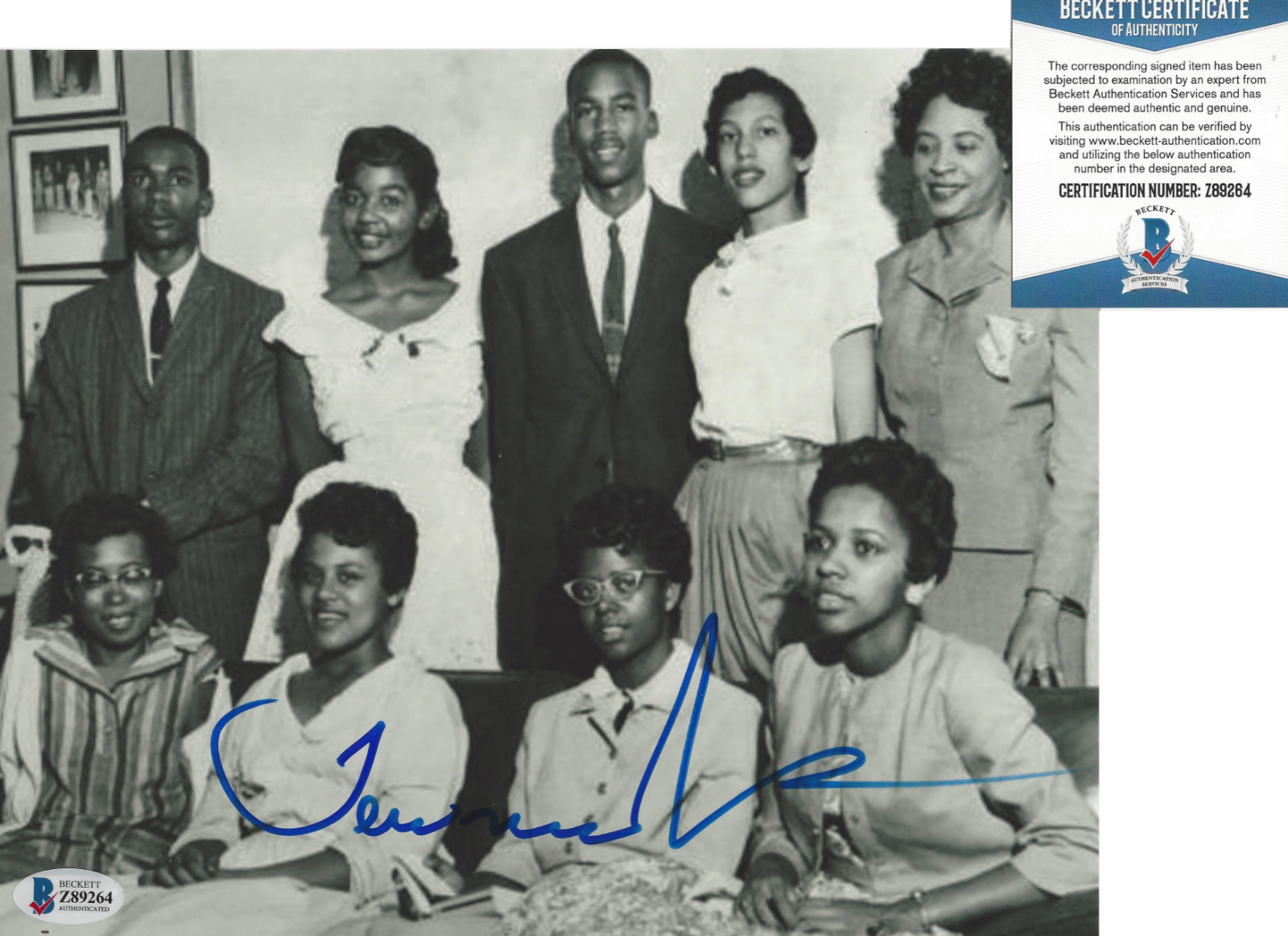 TERRENCE ROBERTS SIGNED LITTLE ROCK NINE CIVIL RIGHTS 8x10 Photo Poster painting BECKETT BAS COA