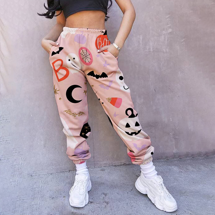 Halloween Pattern Women's Casual Pants Drawstring Pants Jogging Pants Casual / [blueesa] /