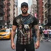 Cotton American Flag Eagle Print T-Shirt Men's Patriotic Graphic Tee With Distressed Design And Bold Bald Eagle Art by Inlyline