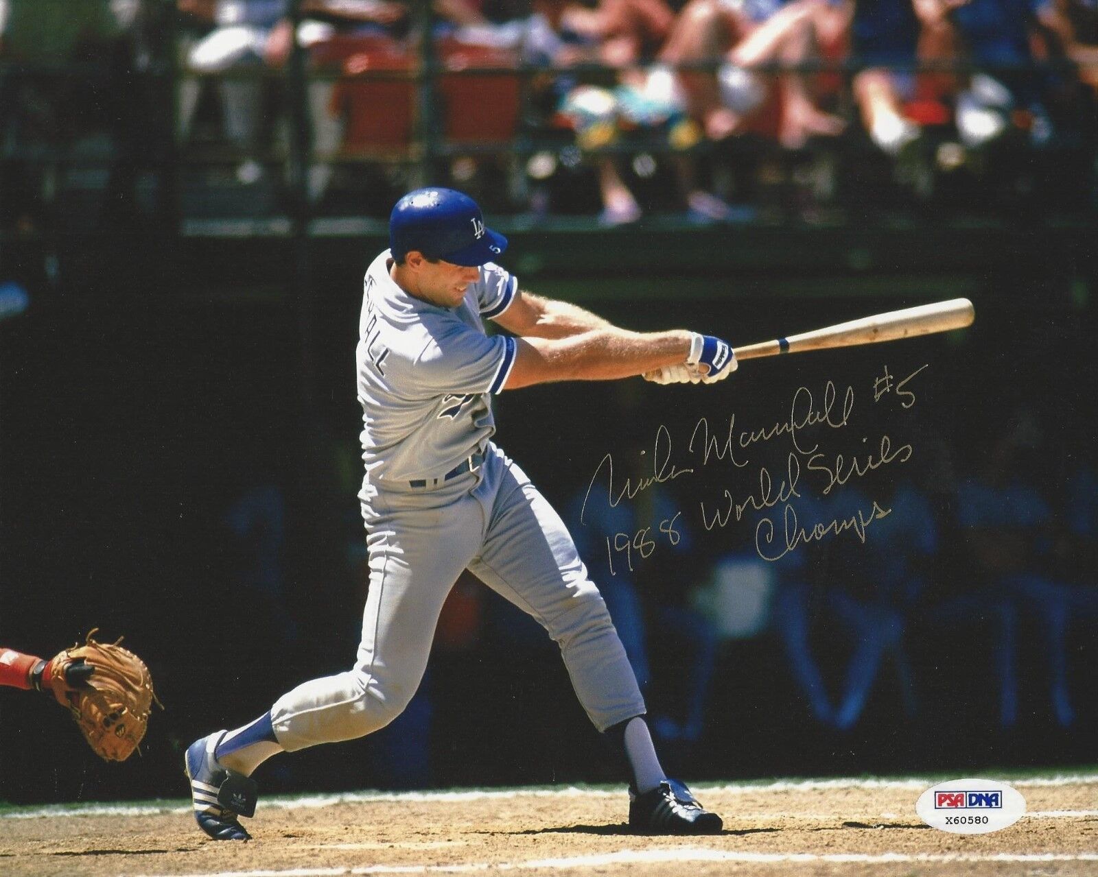 Mike Marshall Los Angeles Dodgers 1988 WS Champs signed 8x10 PSA/DNA # X60580