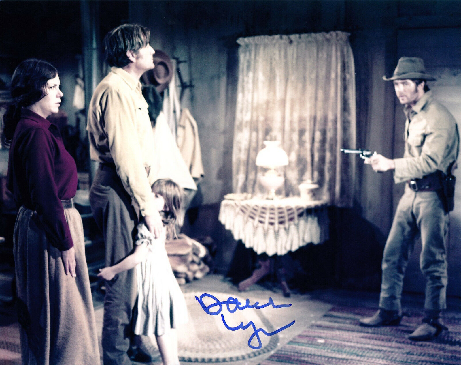 DAWN LYN hand-signed SHOOT OUT color 8x10 uacc rd coa GREGORY PECK WESTERN SCENE