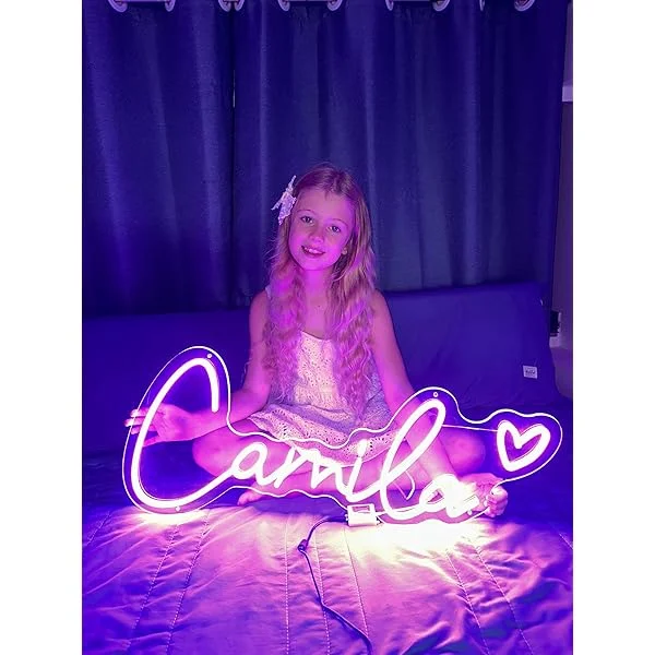 Custom Neon Signs Personalized Customizable Logo Neon Lights Led Name Sign For Birthday Family Party,Light Up Letters For Girls and Boys Wall Decor 10in-16in 1Line【3-5 Letters 】