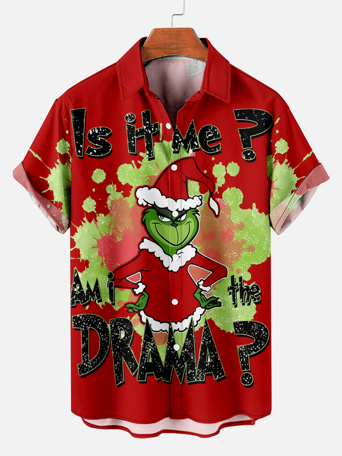 Men's Classic Christmas Short Sleeve Shirt PLUSCLOTHESMAN