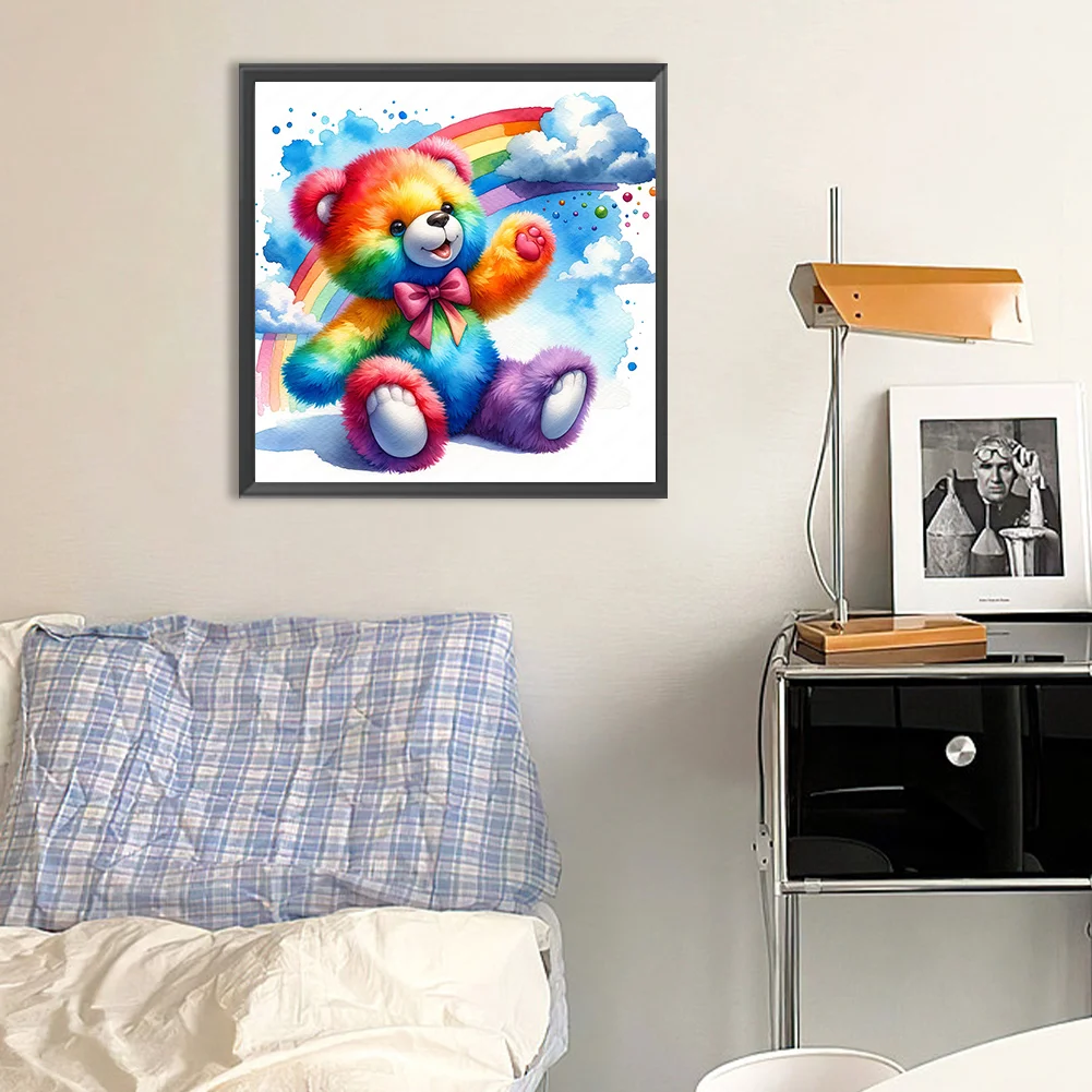 Diamond Painting - Full Round Drill - Rainbow Bear(Canvas|30*30cm)