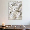 DIY Pearl Painting White Bear for Home Decor with Frame(30x40cm)