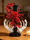 Gothic Cross & Rose & Skeleton Hand Building Blocks Set Building Bricks Kit Construction Bricks Toy Gifts for Anniversaries Valentines Day Halloween
