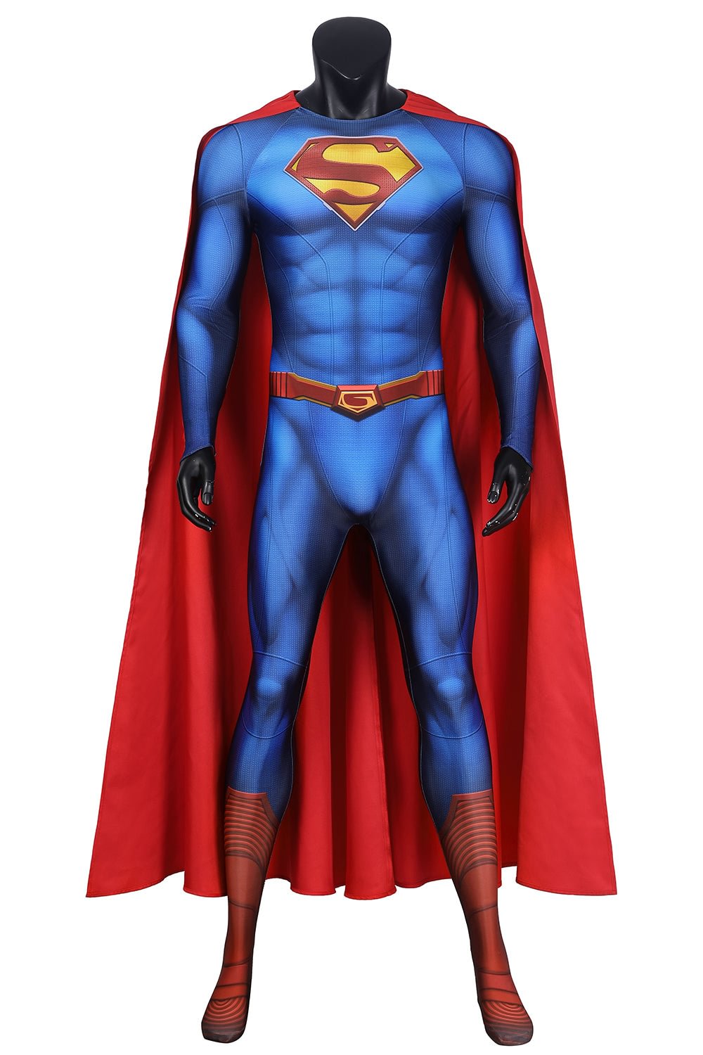 Adult Superhero Cosplay Costume 3D Printing Red Cape Fancy Bodysuit-elleschic