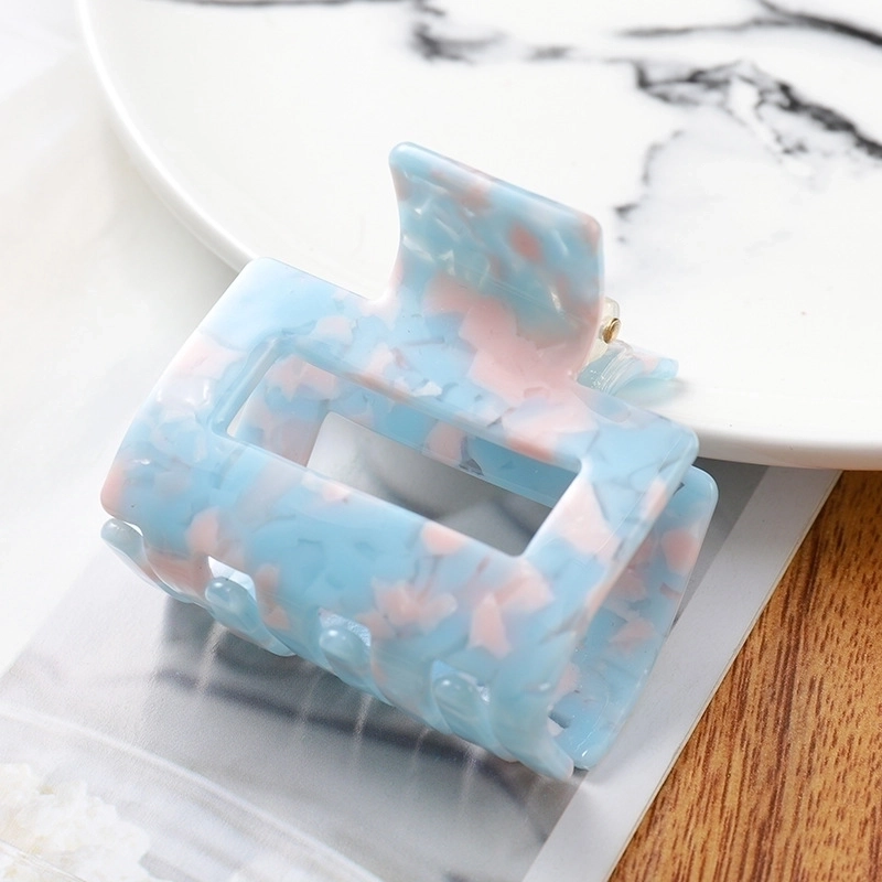 Minimalist Color Block Acetic Acid Sheets Carving Hair Claws 1 Piece