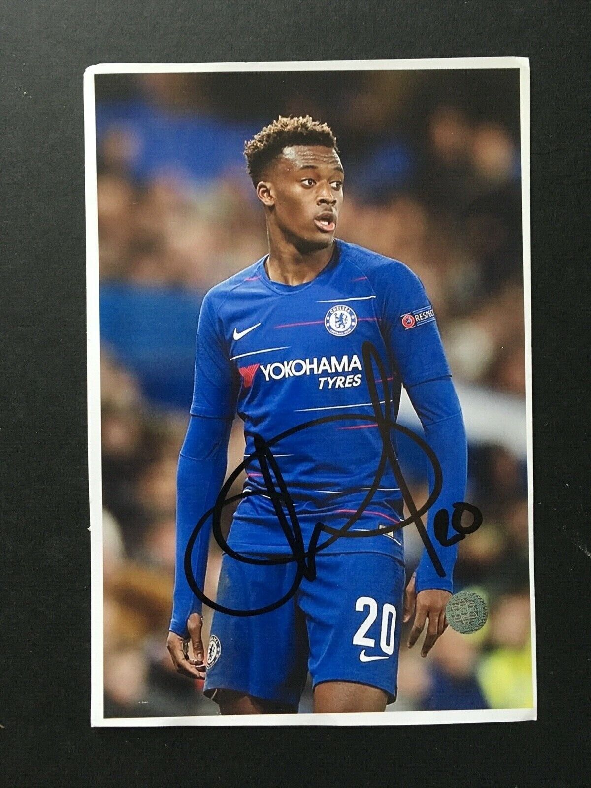 CALLUM HUDSON ODOI - CHELSEA FOOTBALLER - EXCELLENT SIGNED COLOUR Photo Poster painting