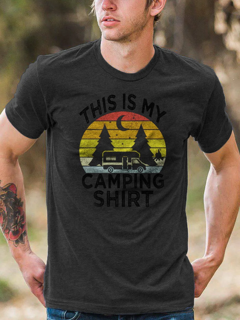 Mountain Printed Casual T-Shirt in  mildstyles
