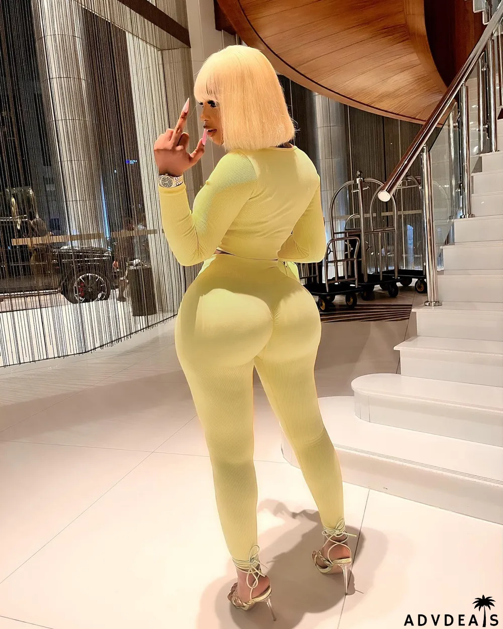 Solid Long Sleeve Crop Top And Pants 2 Piece Sets