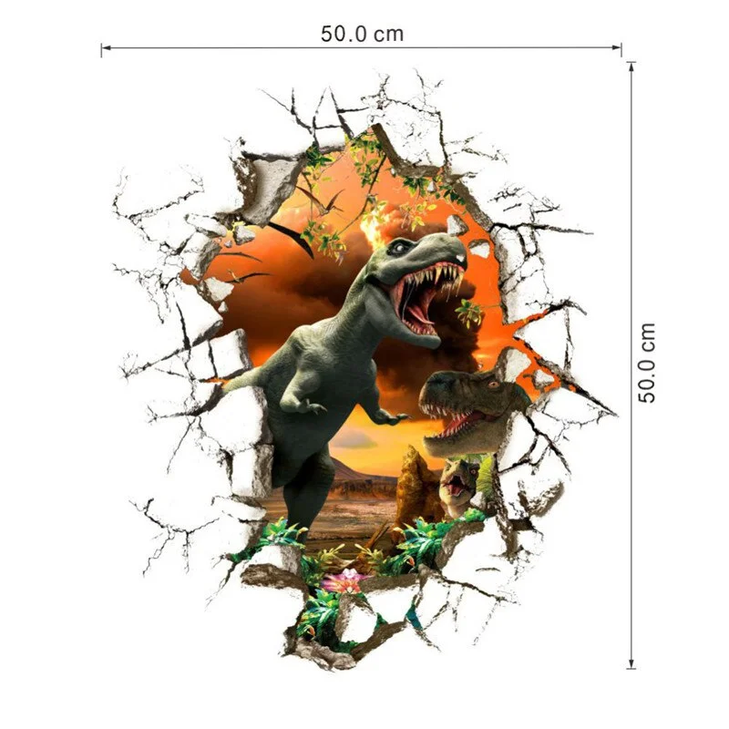 3d vivid Dinosaur Wall Stickers for Kids Room Bedroom Home Decoration Animal Mural Art Diy Decal Pvc Poster