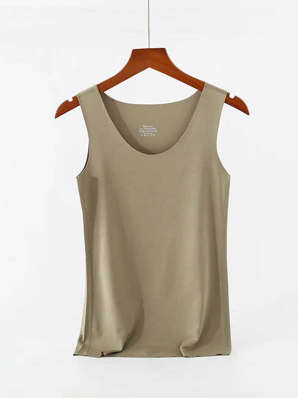 Minimalist Modal Round-Neck Pure Color Vest Top