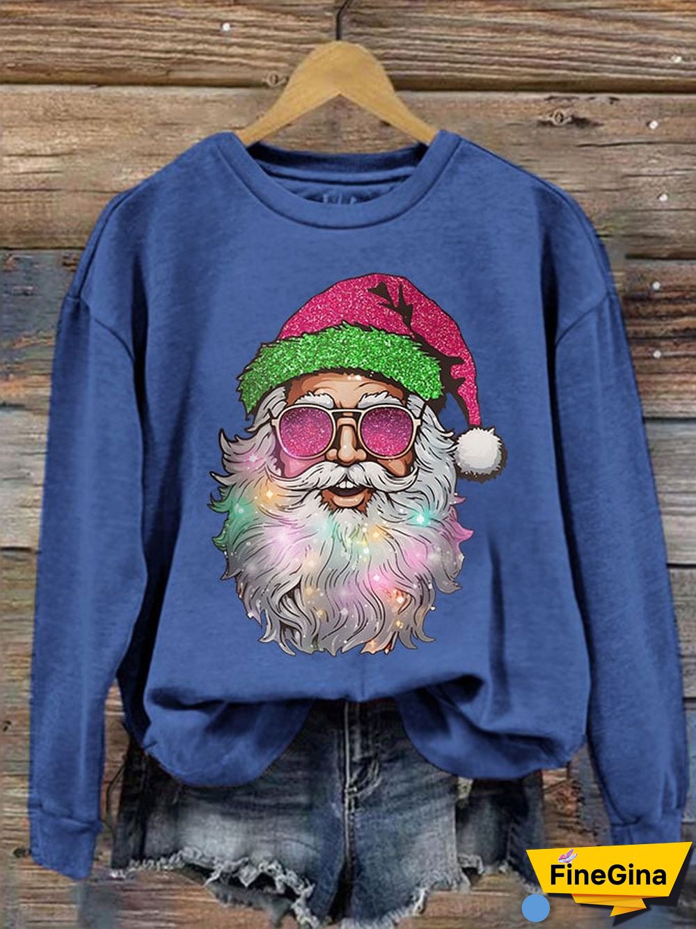 Women's Santa Print Sweatshirt