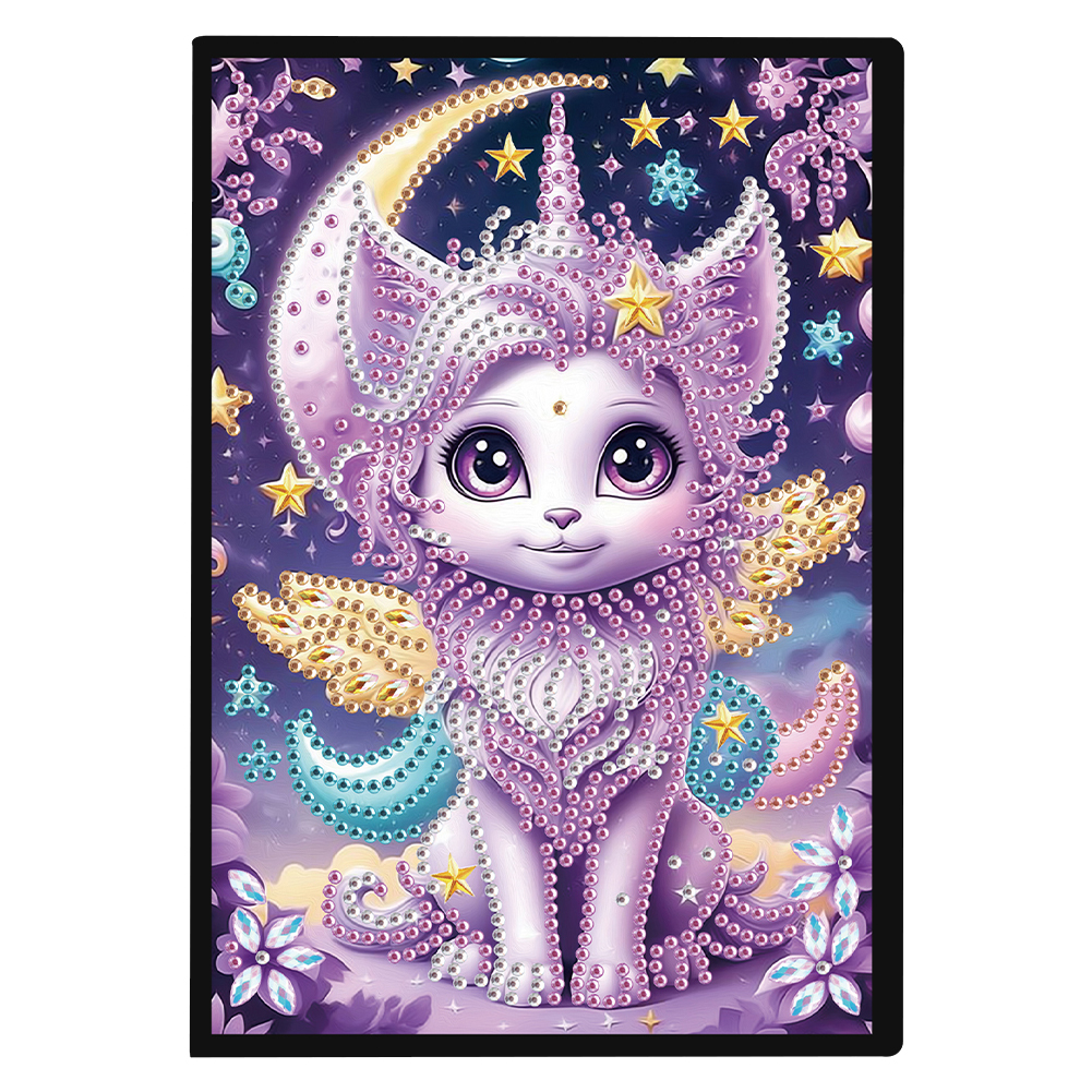 50 Pages A5 Special Shaped Moon Beast 5D Diamond Drawing Book Art for Students