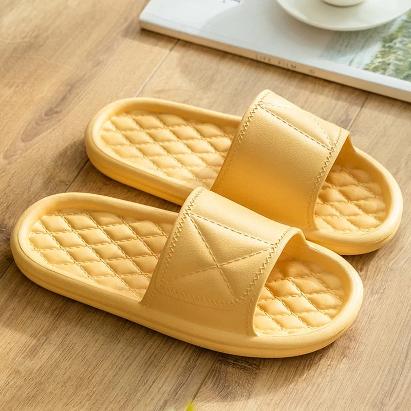 2021 New Women Summer Slippers Thick Bottom Indoor Home Slides House Bathroom Non-Slip Soft Massage Sole Cool Slippers