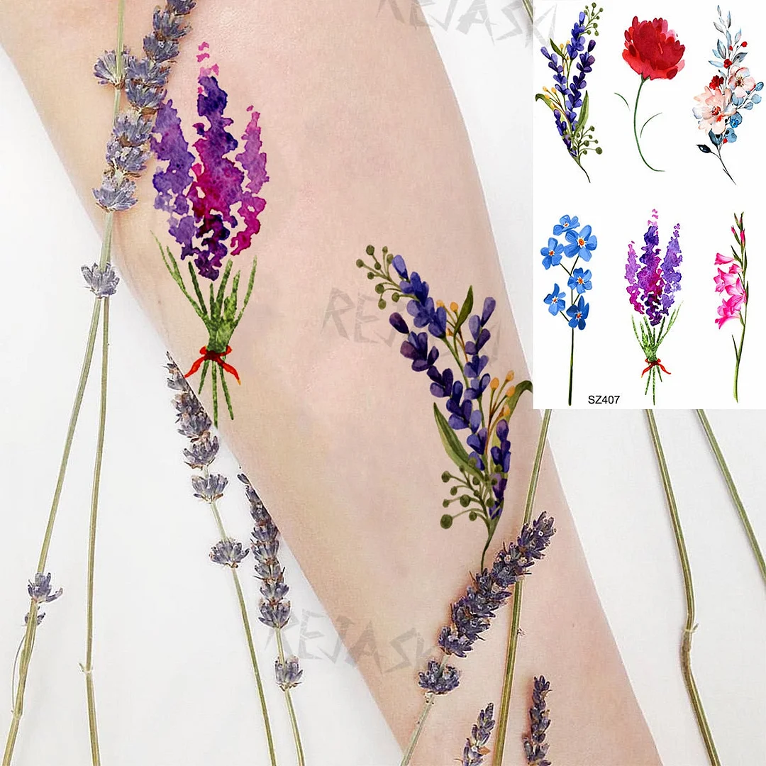 Realistic Sunflower Fashion Wrist Temporary Tattoos For Women Gilr Butterfly Geometry Fake Tattoo Custom Armbands Washable Tatoo