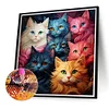 Bunte Katze - runder Bohrer Diamond Painting - 40*40cm
