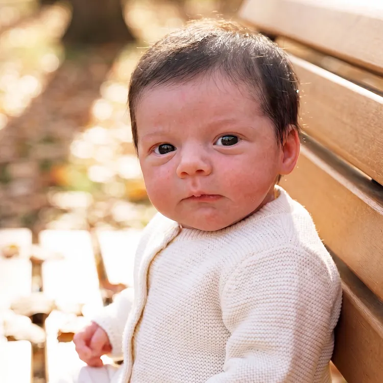[Pre-Order] Full-Body Silicone Reborn Baby Doll, 12"/16" Lifelike Boy &ndash; Beige Knit Outfit &ndash; Wynne