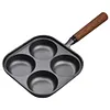 4-Cup Cast Iron Egg Frying Pan with Handle Pancake Pan Egg Cooker Fried Egg Pan